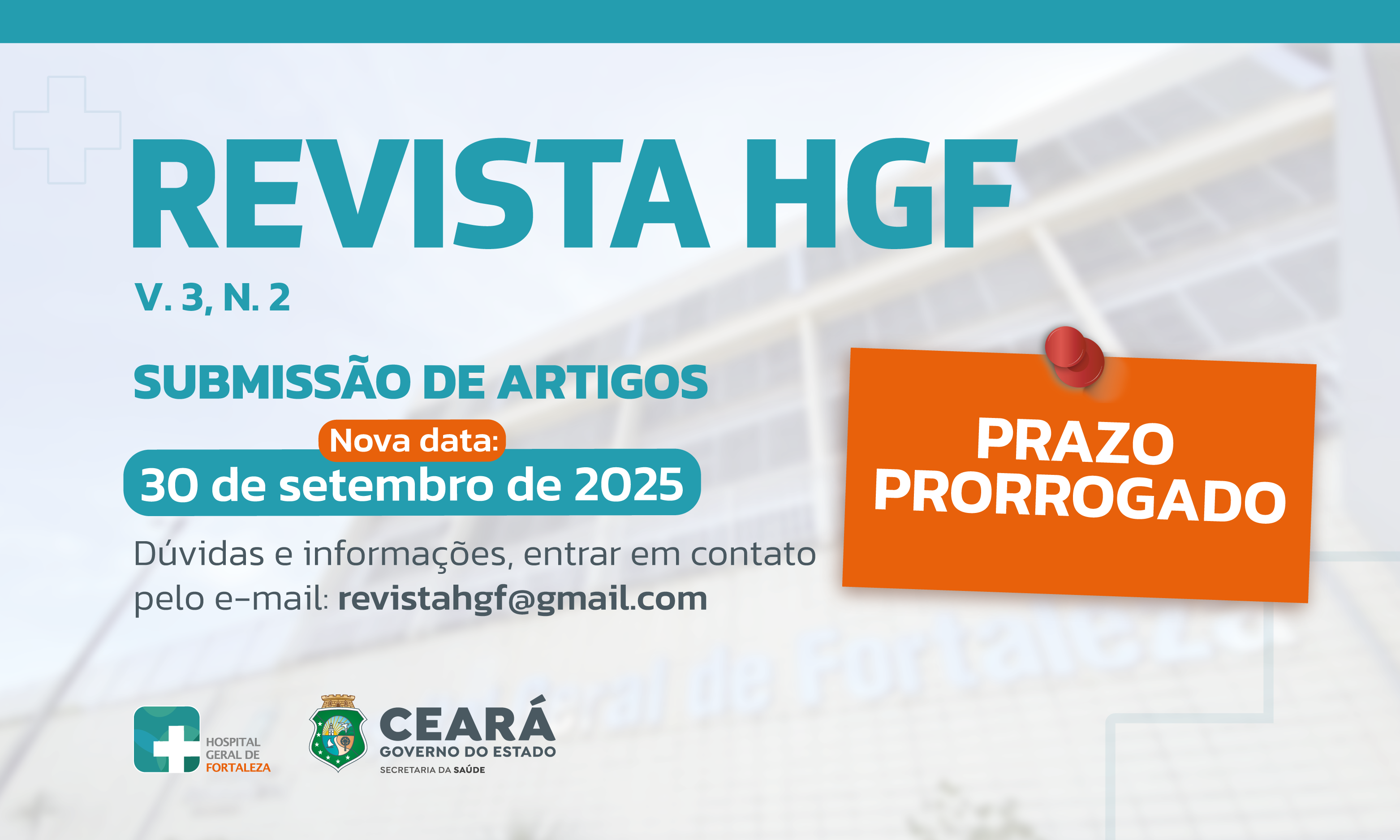 Revista HGF prorroga prazo para submissão de artigos